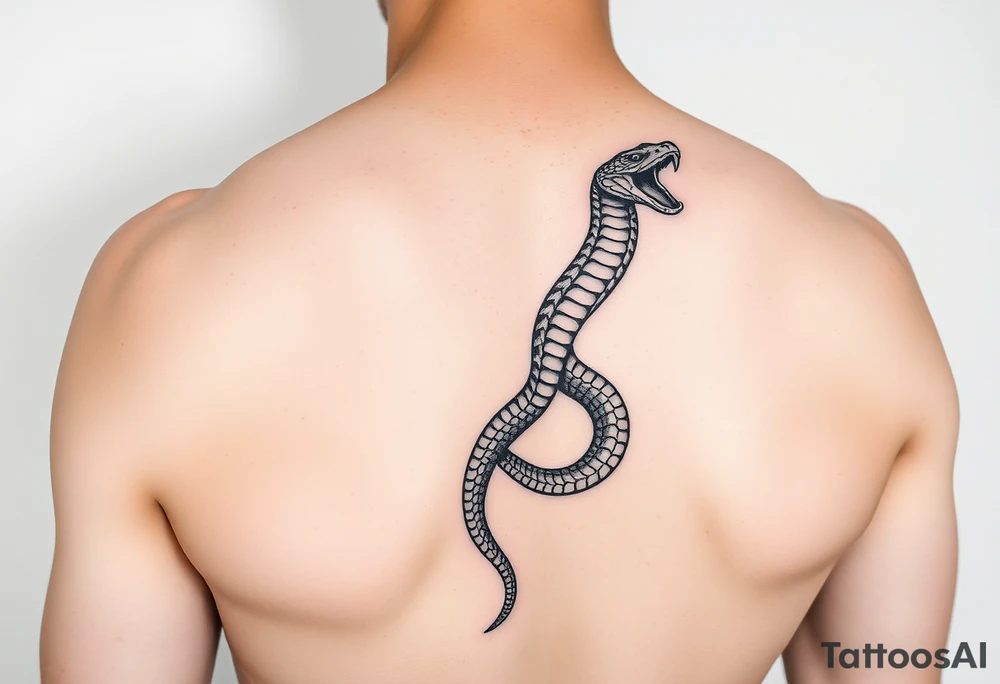 Vertical snake tattoo on arm tattoo idea