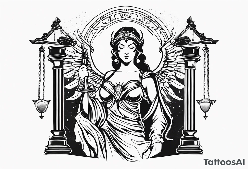 Nemesis, the goddess of justice tattoo idea