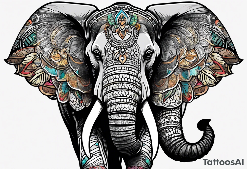 elephant with BEKIND tattoo idea