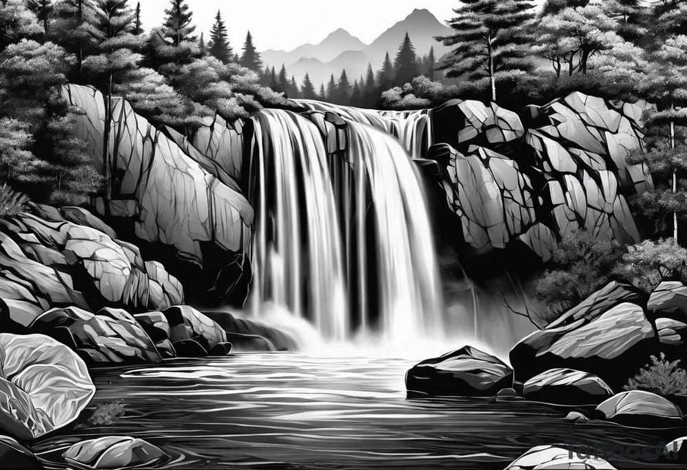 water fall tattoo idea