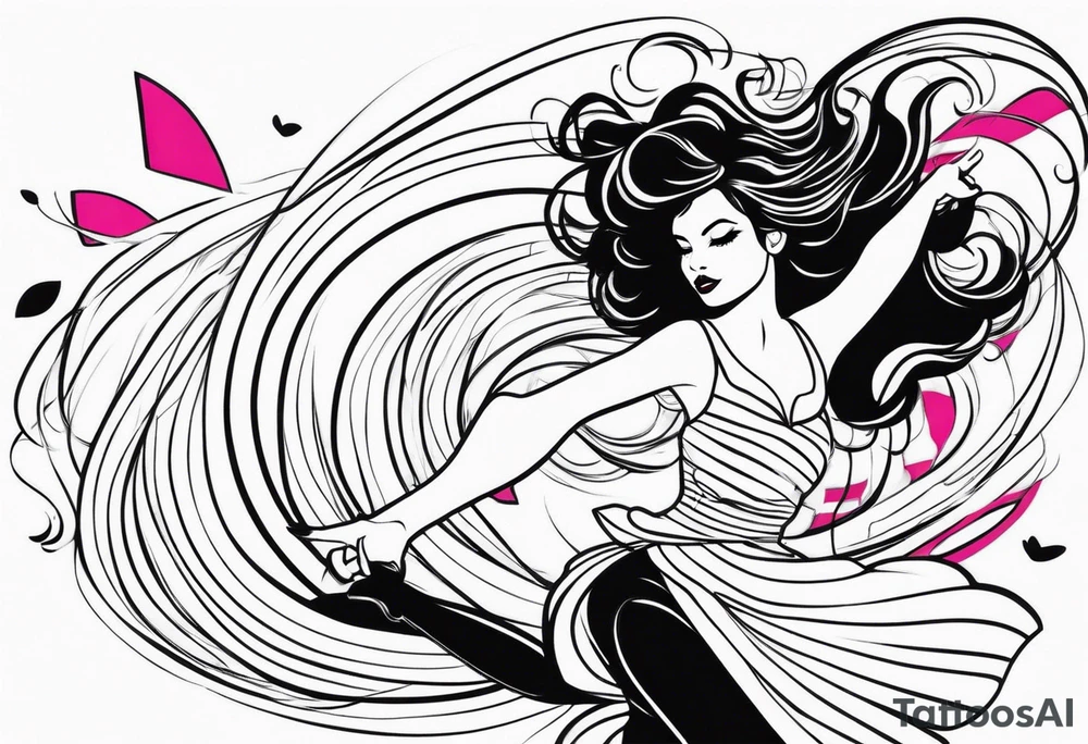 Girl twirling tattoo idea