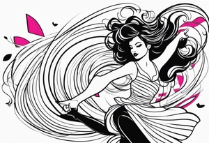 Girl twirling tattoo idea