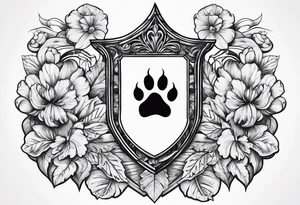Murphy family crest and dog paw tattoo idea