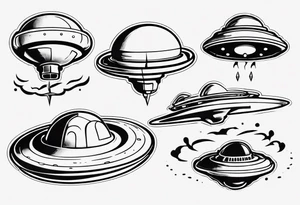 Cartoon blacklist flying saucer tattoo idea