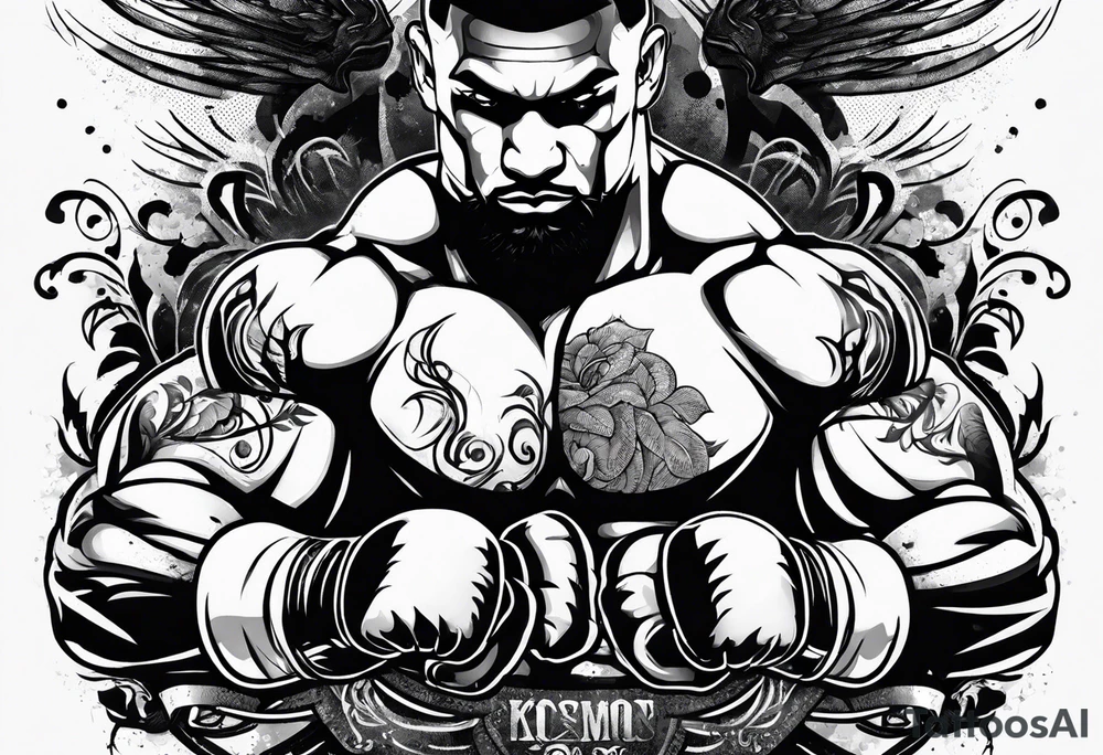 MMA boxing tattoo stomach tattoo idea