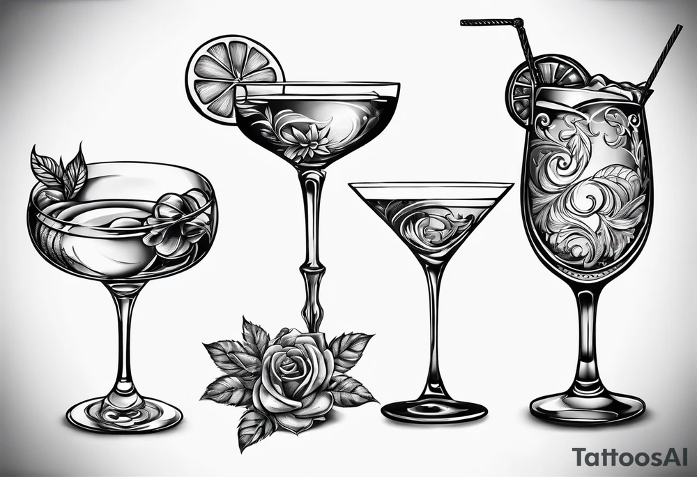 coupe cocktail glass
 glass tattoo idea