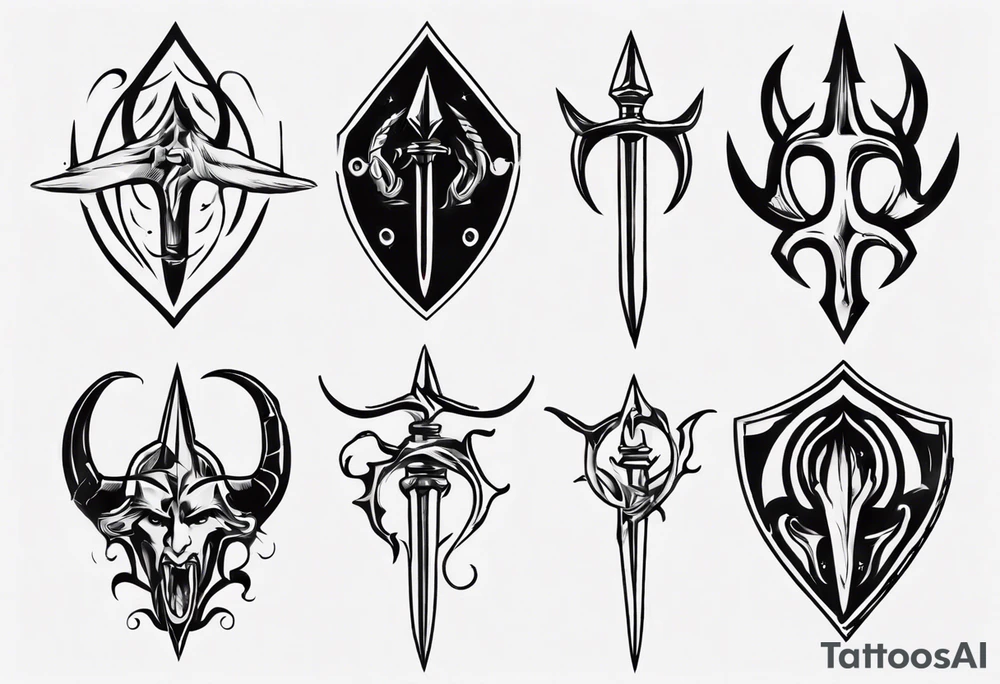 poseidons trident tattoo idea