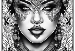 Koolie face portrait tattoo idea