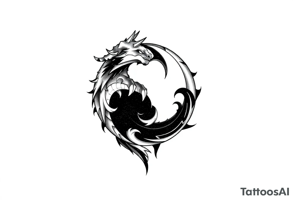 futebol, musica, Yin yang e dragão tattoo idea