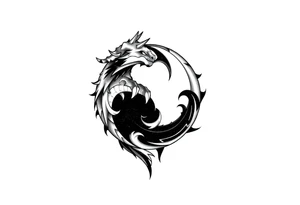 futebol, musica, Yin yang e dragão tattoo idea