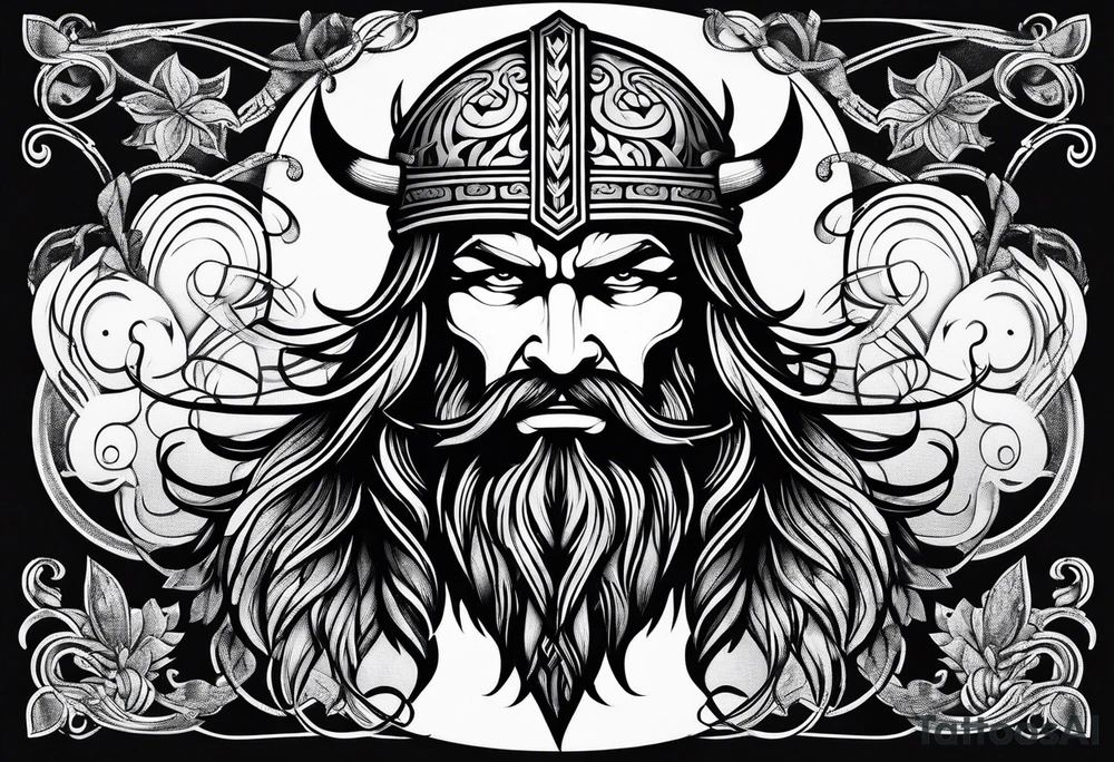 Viking silhouette tattoo idea