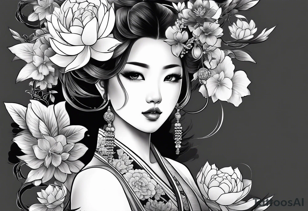Asian woman tattoo idea