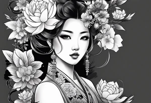 Asian woman tattoo idea