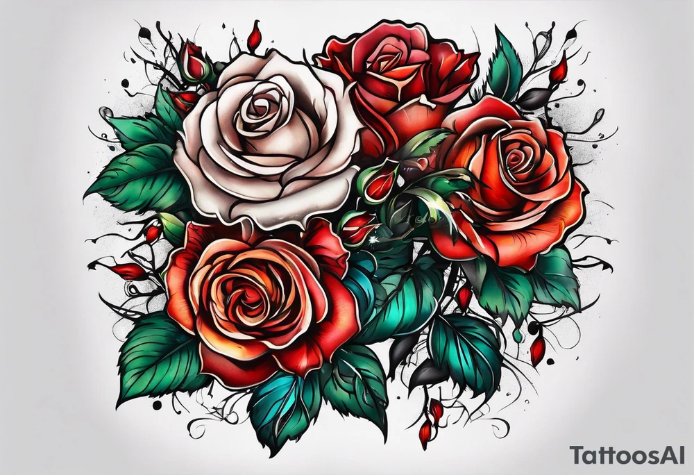 detroit city  , roses , ♍️ tattoo idea