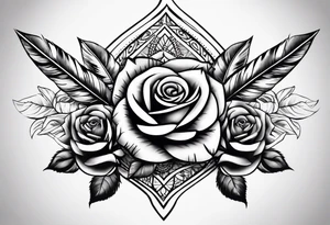 five Indian arrows going through a single rose on a forearm tattoo idea