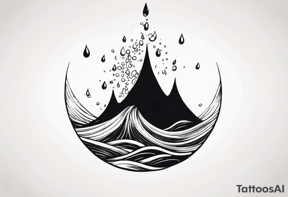 water drop falling into ocean tattoo idea