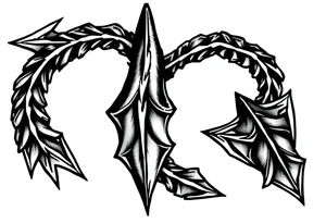 thick arrow look down tattoo idea