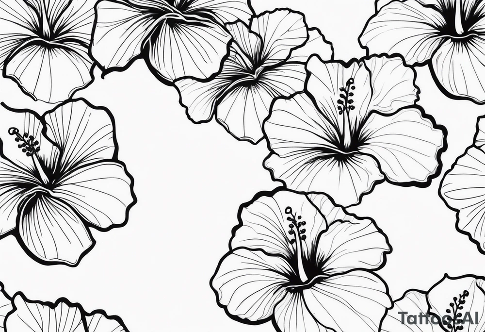 Hibiscus flowers tattoo idea