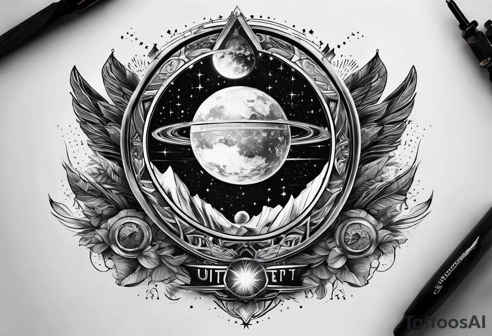 Interstellar tattoo showcasing struggle and success on right hand tattoo idea
