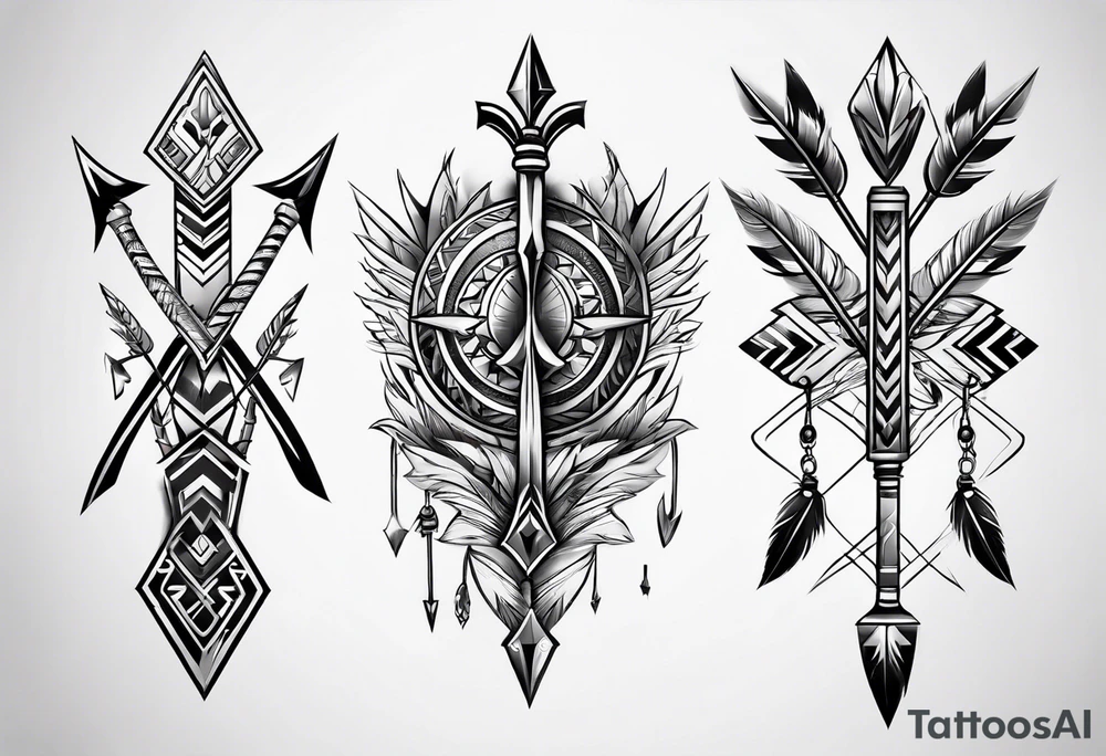 3 tribal arrows tattoo idea