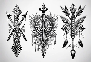3 tribal arrows tattoo idea