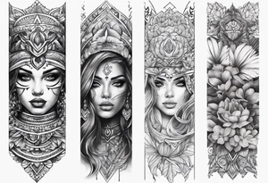 Cool leg sleeve tattoo idea