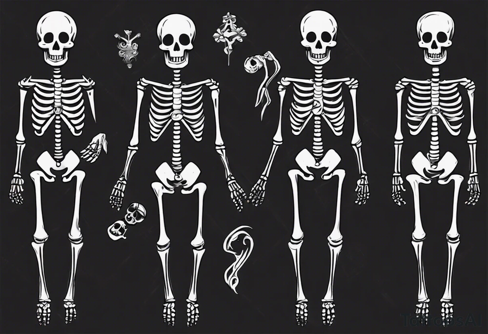 skeletons floating tattoo idea