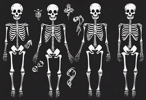 skeletons floating tattoo idea