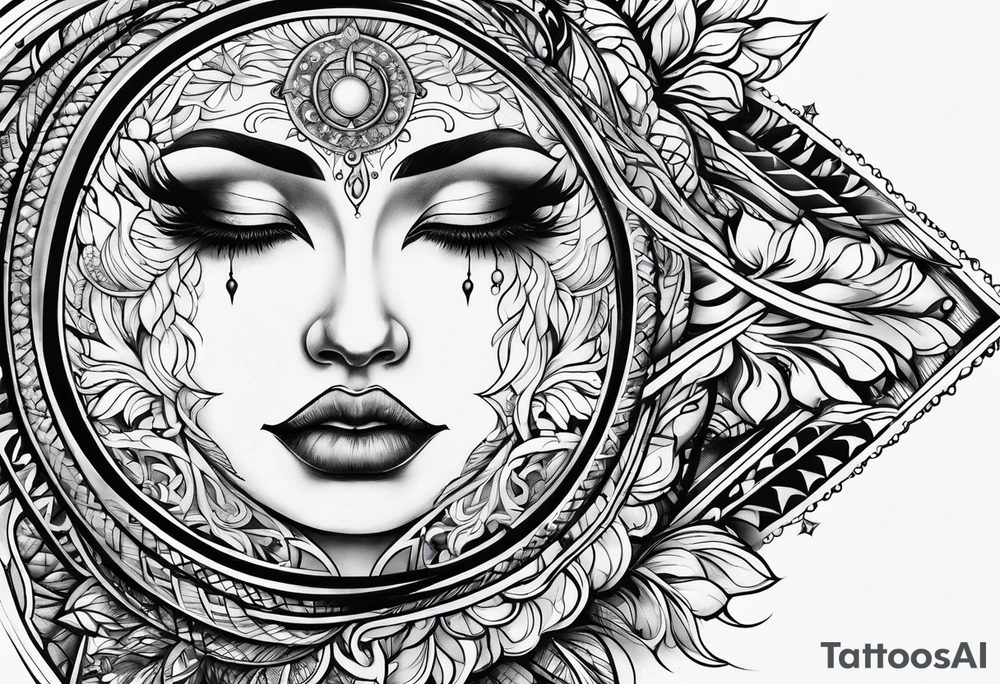 sacred moon tattoo idea
