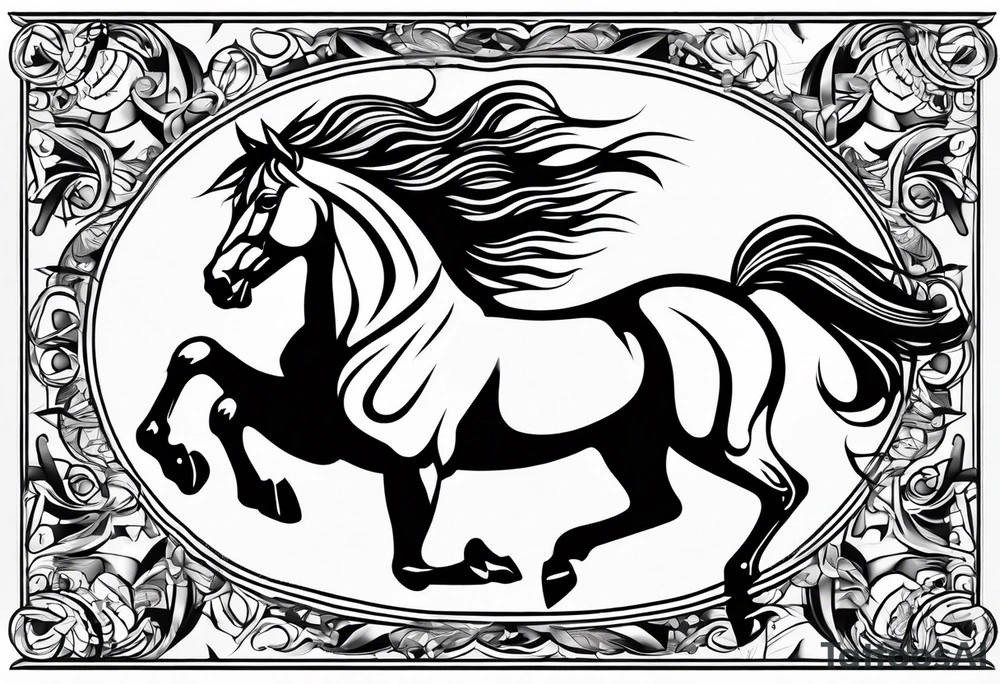 Cavalo correndo tattoo idea
