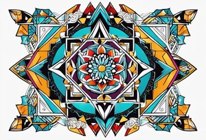 geometric tapestry tattoo idea
