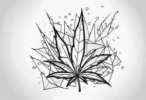 Broken glass and weed tattoo idea