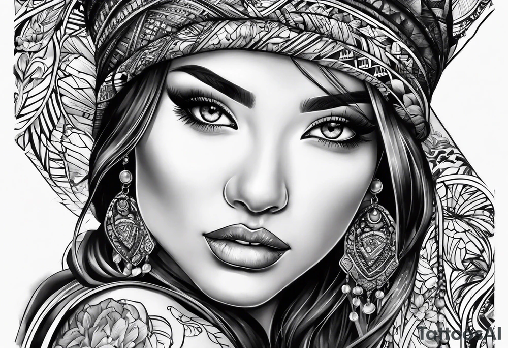 Koolie portrait tattoo idea