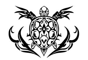 Turtle with a trident tattoo idea