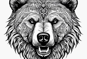 Grizzly Bear with a look of strength in their eyes tattoo idea