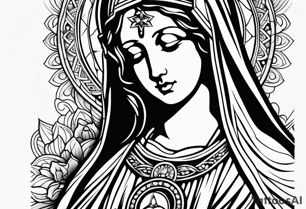 Virgin Mary tattoo idea