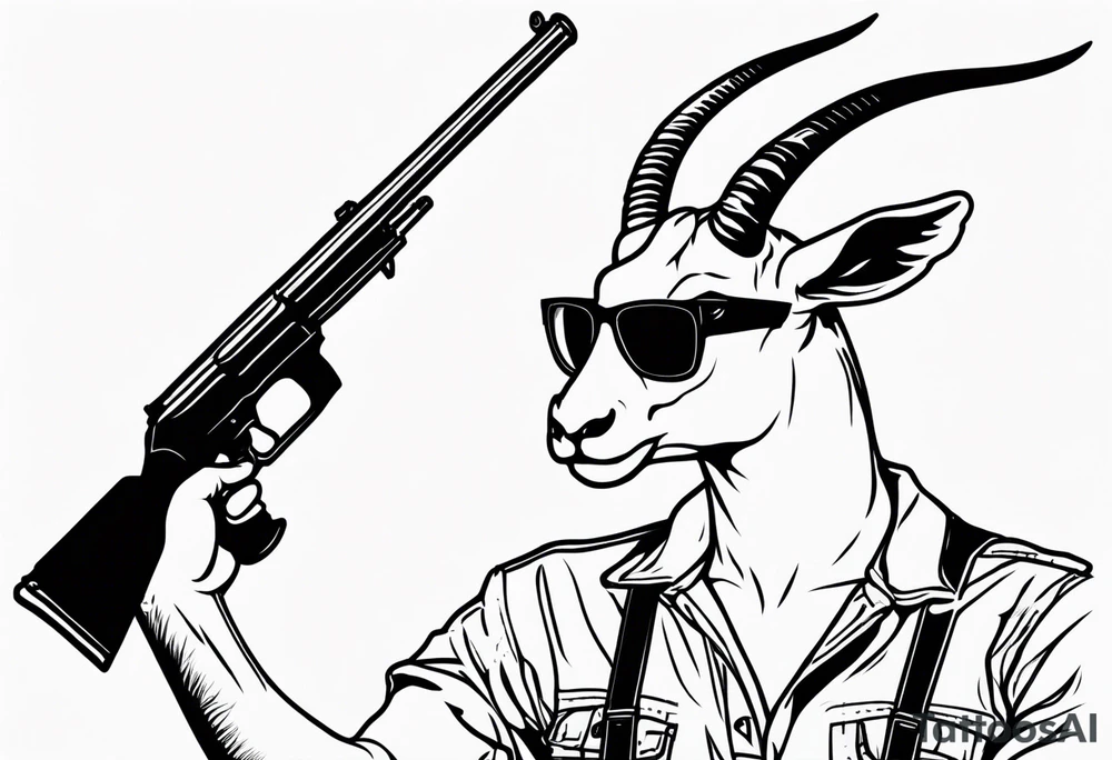 capricorn with sunglasses and a shotgun tattoo idea