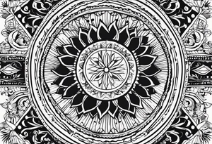 sun, rays, bohemian, simple, small tattoo idea