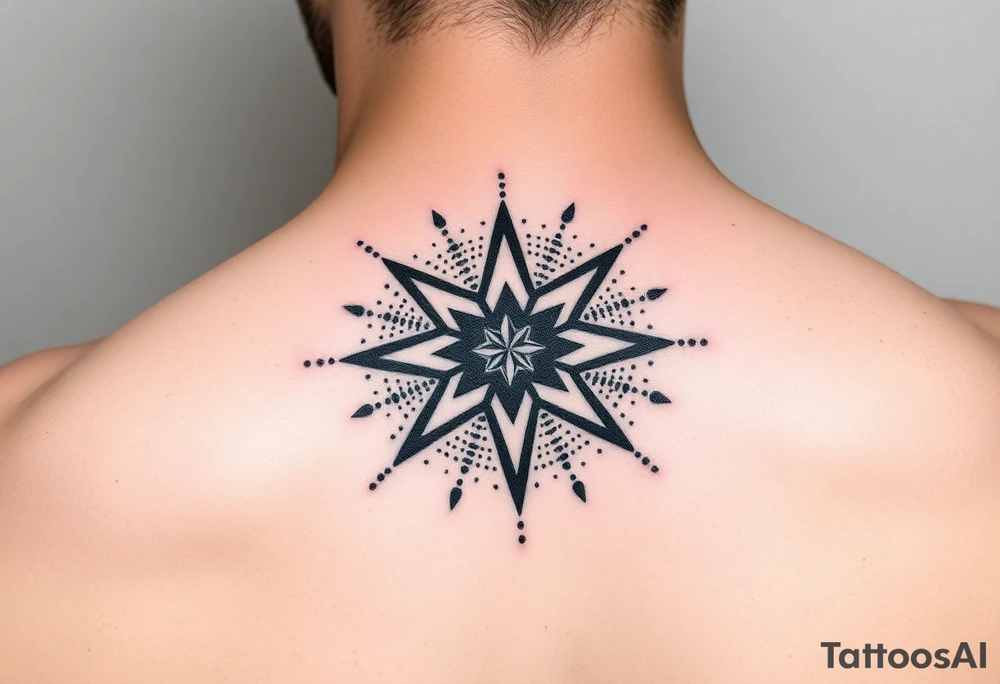 A star tattoo design. . black and white. small tattoo idea