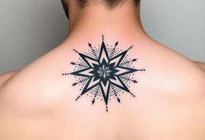 A star tattoo design. . black and white. small tattoo idea