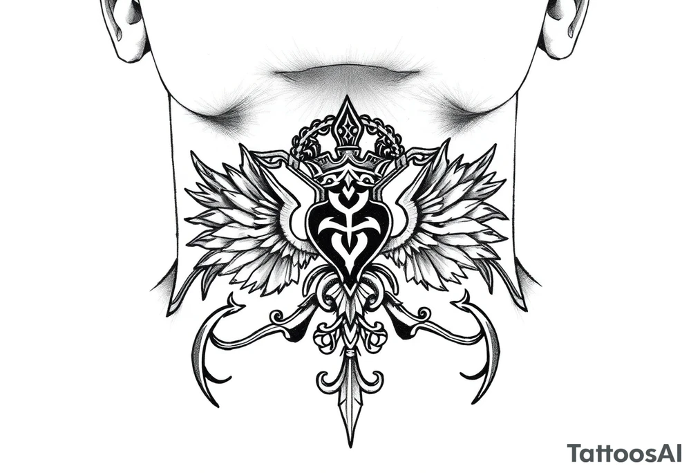 russian christian orthodox military neck design front facing tattoo idea