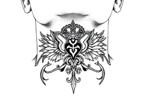 russian christian orthodox military neck design front facing tattoo idea
