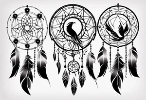 Phoenix dream catcher tattoo idea