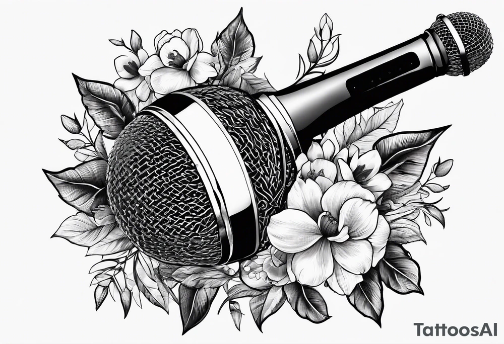 A microphone in nature tattoo idea
