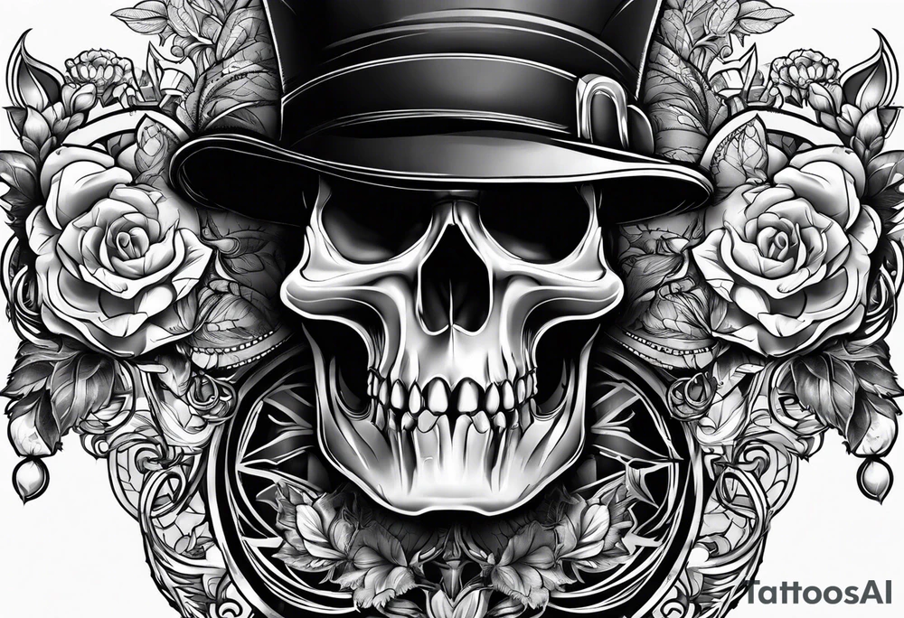 Dark skull and bears head tattoo idea