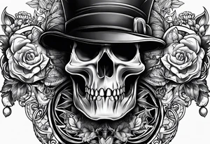 Dark skull and bears head tattoo idea