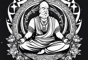 A meditating rap star tattoo idea