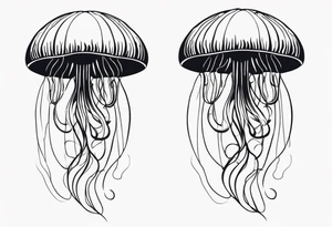 Small jellyfish, stylized, tattoo idea