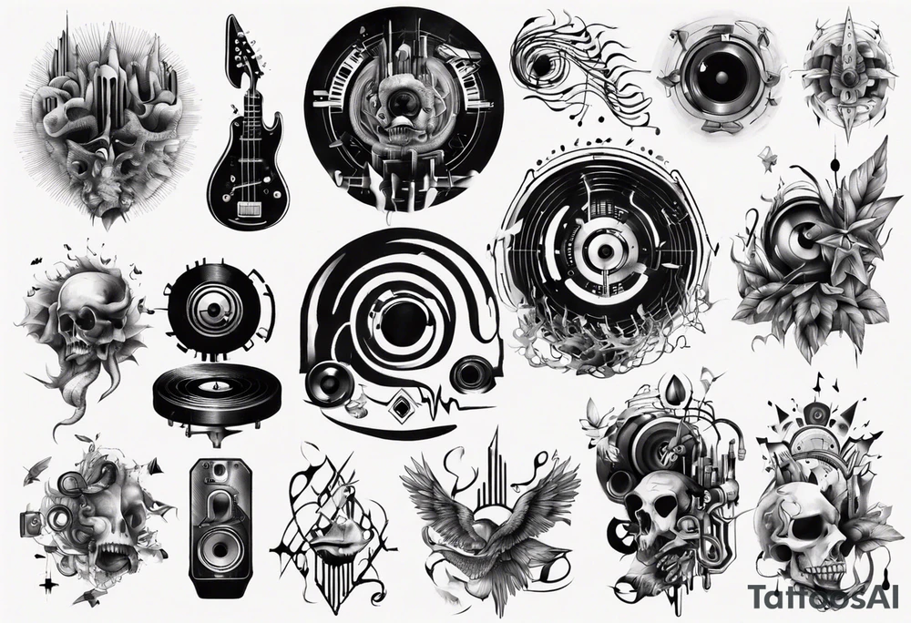 techno music sound tattoo idea