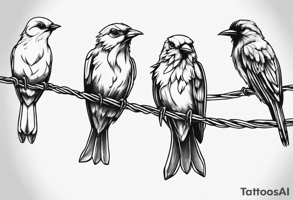 Three birds on a wire tattoo idea